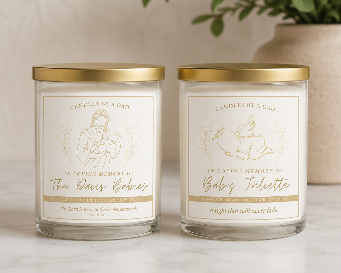Wave of Light Personalized Remembrance Candles